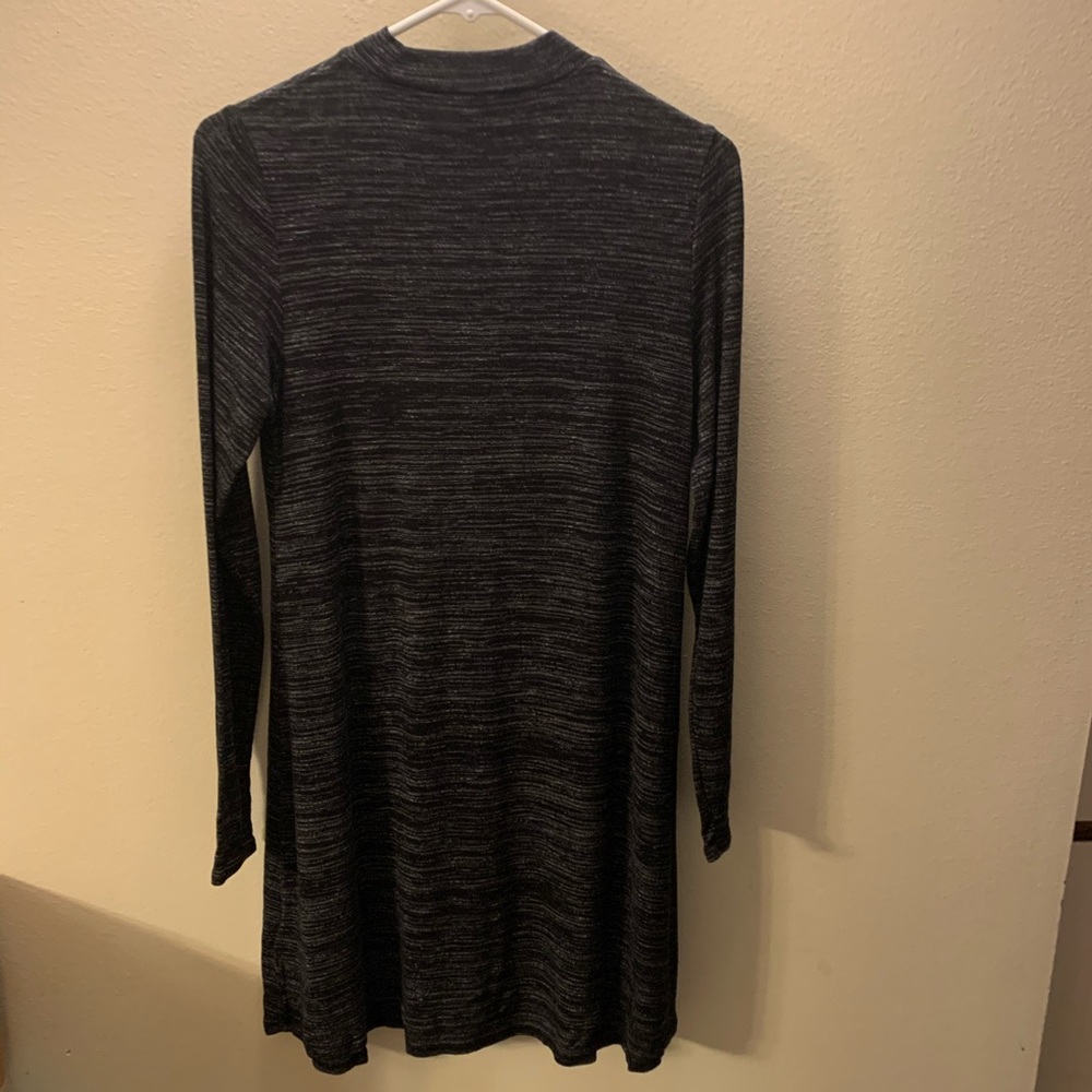 Divided long sleeve sweater dress black
